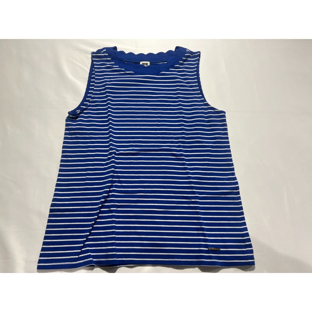 Anne Klein Tank Top Womens Medium Blue Striped NWT Preppy Nautical